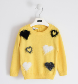 Sweter żółty z serduszkami 41623/00-1611 iDO