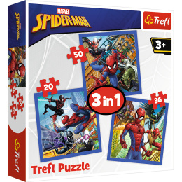 TREFL PUZZLE 3w1 Pajęcza siła Spiderman 34841