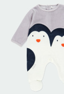 Pajac welurowy penguin BOBOLI