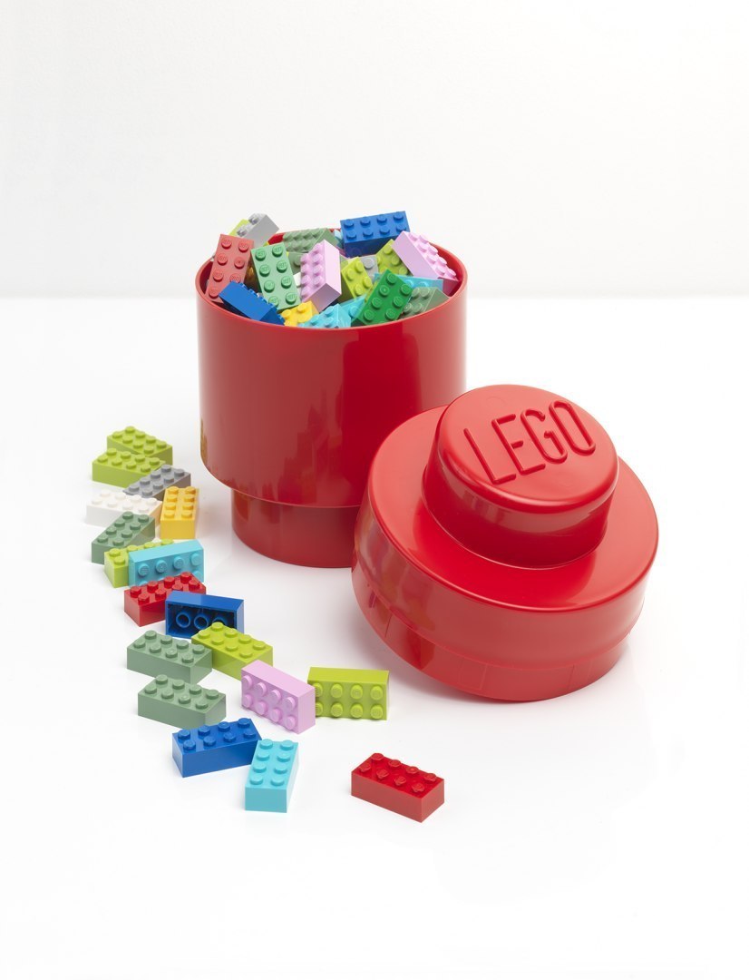 LEGO Pojemnik klocek okrągły brick 1 czerwony