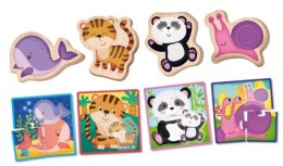Lisciani Montessori Puzzle drewniane ze zwierzętami