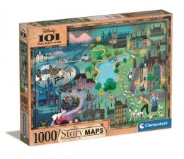 Clementoni Puzzle 1000 elementów Story Maps 101 Dalmatynczyków