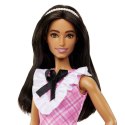 Mattel Barbie Fashionistas lalka w różowej kraciastej sukience