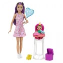 Mattel Lalka Barbie Skipper Klub Opiekunek Krzesełko Mini Urodziny GRP40