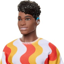 Mattel Lalka Barbie Stylowy Ken, masywna sylwetka, aparat słuchowy