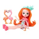 Mattel Lalka Enchantimals Rodzina Flamingów Florinda Flamingo + 3 Zwierzątka