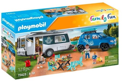 Playmobil Zestaw z figurkami Family Fun 71423 Samochód z przyczepą kempingową