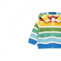 Dzianinowa kurtka-sweter z kapturem w kolorowe paski BOBOLI