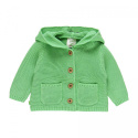Dzianinowa kurtka-sweter z kapturem w kolorze zielonym BOBOLI