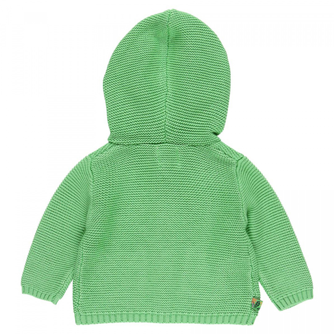 Dzianinowa kurtka-sweter z kapturem w kolorze zielonym BOBOLI