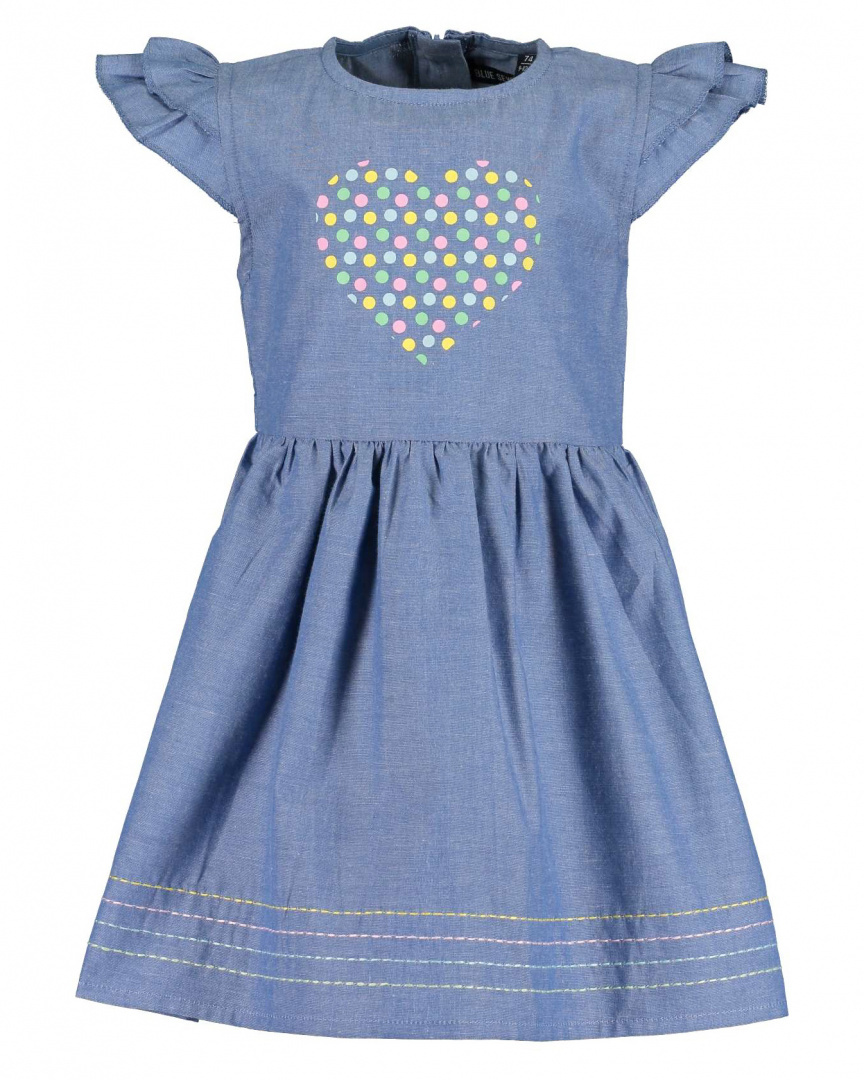Sukienka niebieska z serduszkiem BLUE SEVEN 919031x-540