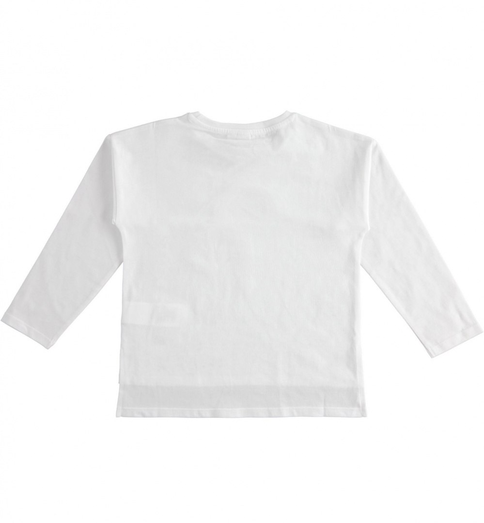 Bluzka biała z czarną aplikacją dla dziewczynki iDO 42559/00-0113