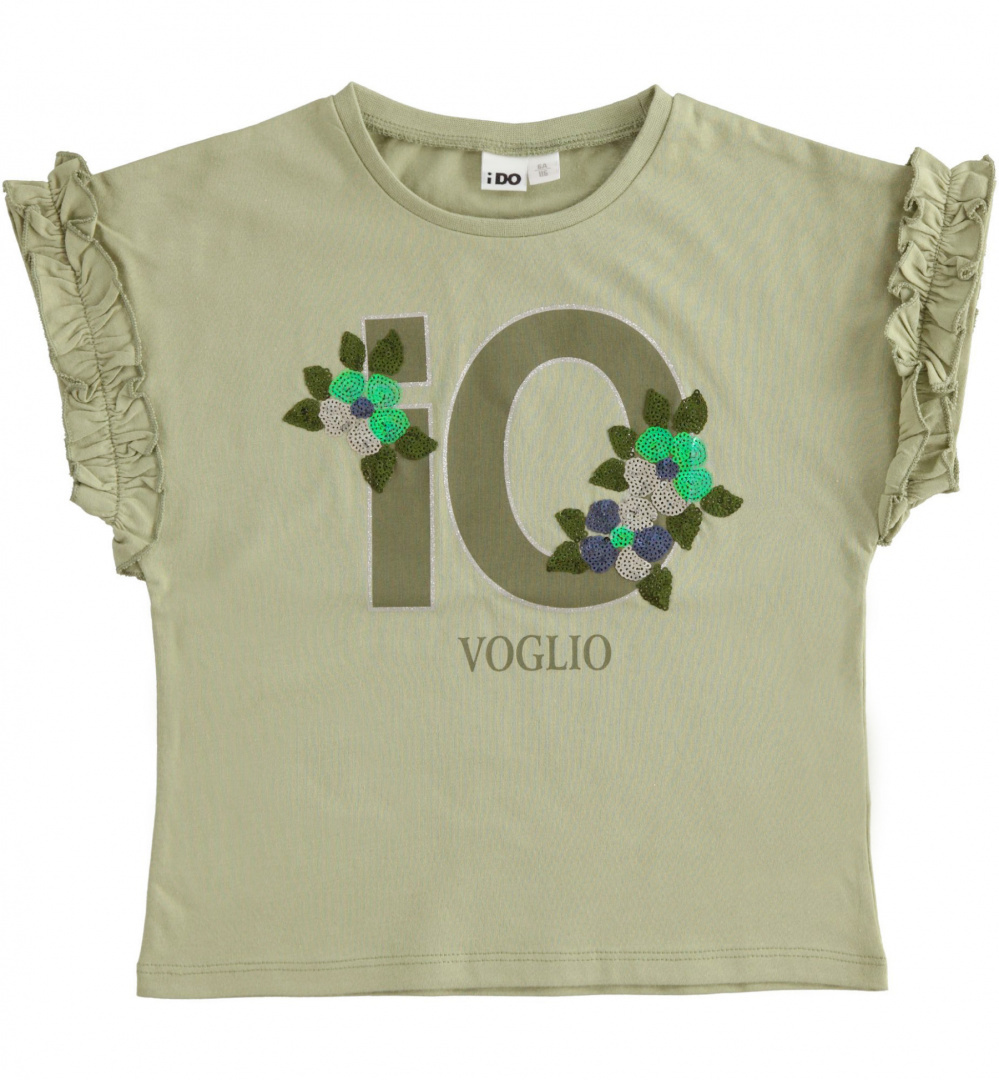 T-SHIRT iO w kolorze khaki dla dziewczynki iDO 42557/00-4836