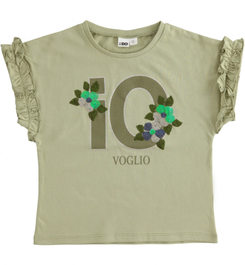 T-SHIRT iO w kolorze khaki dla dziewczynki iDO 42557/00-4836
