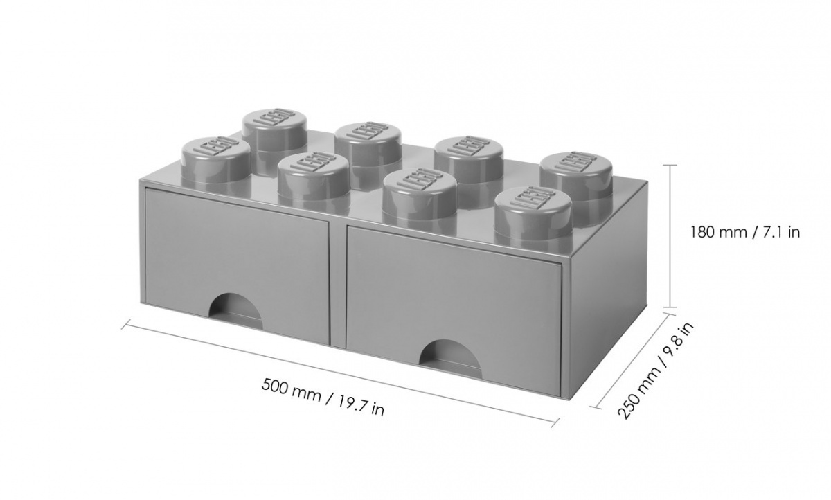LEGO Pojemnik - szuflada 8 (szara)